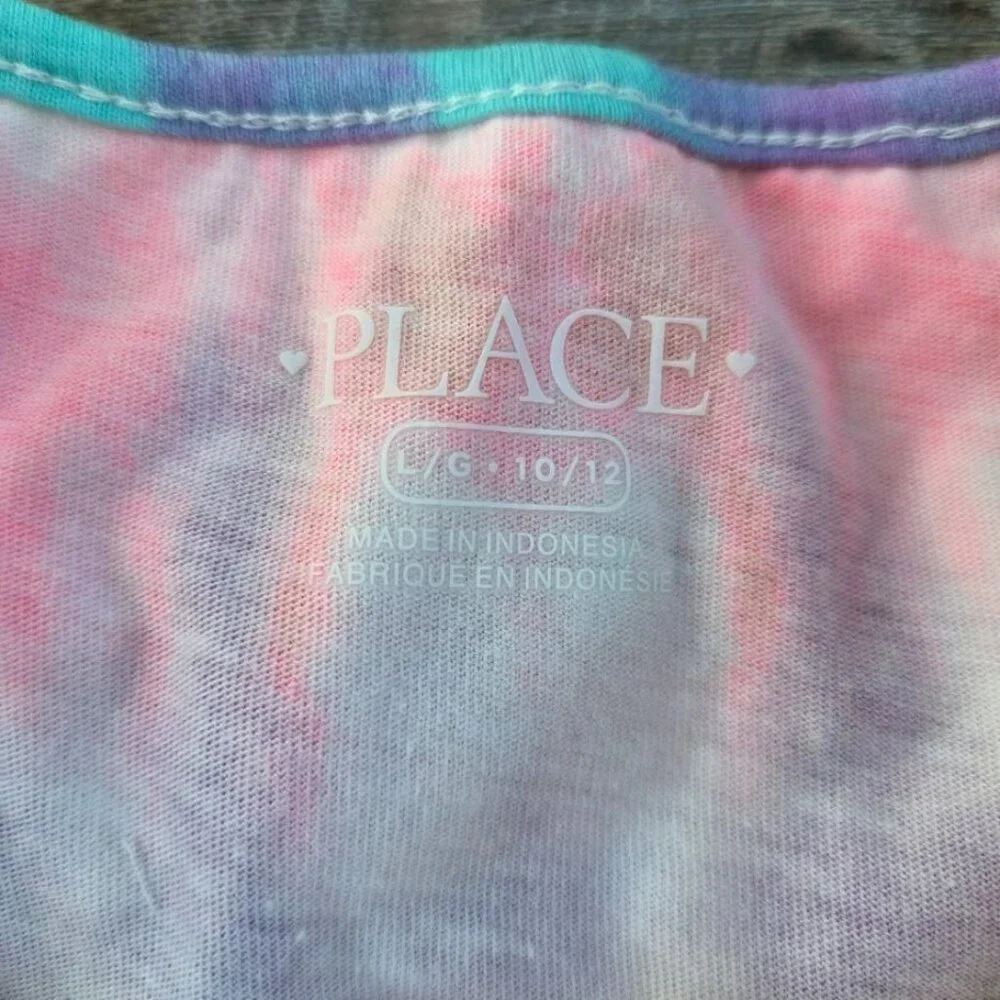 Children's Place NWT Girls Large 10/12 Tye Dye summer dress pink/purple/yellow - Picture 5 of 7